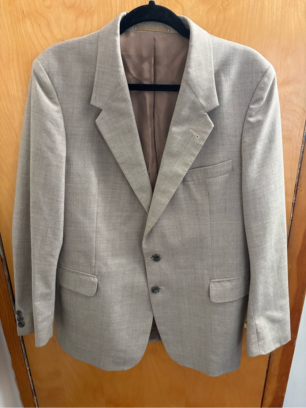 Men's Classic Light Tan Pomeroy’s Blazer - Tailored Two-Button Jacket - 42R